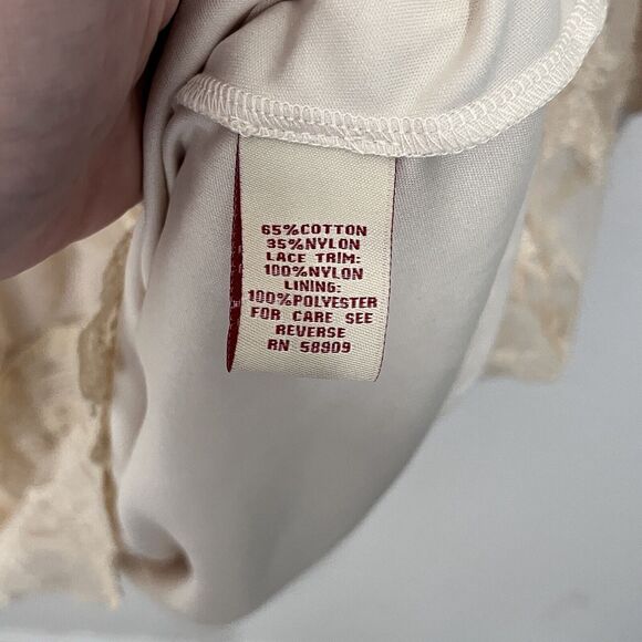 Reba Midi Beige Antique Lace Dress Women Large Romantic Boho Long Sleeve - Picture 6 of 9